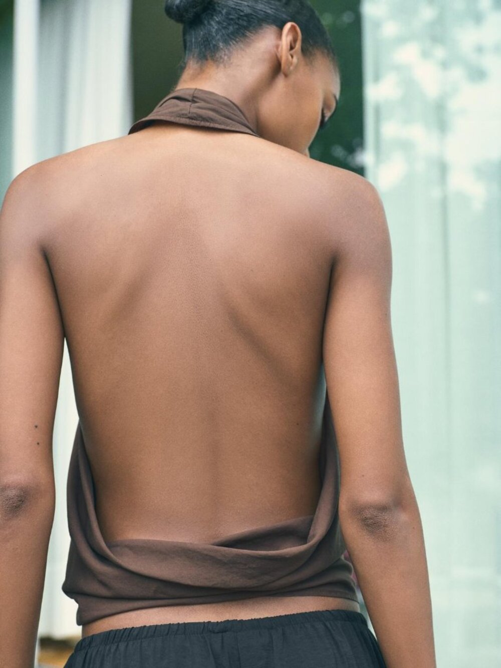 ZARA BROWN OPEN BACK TOP